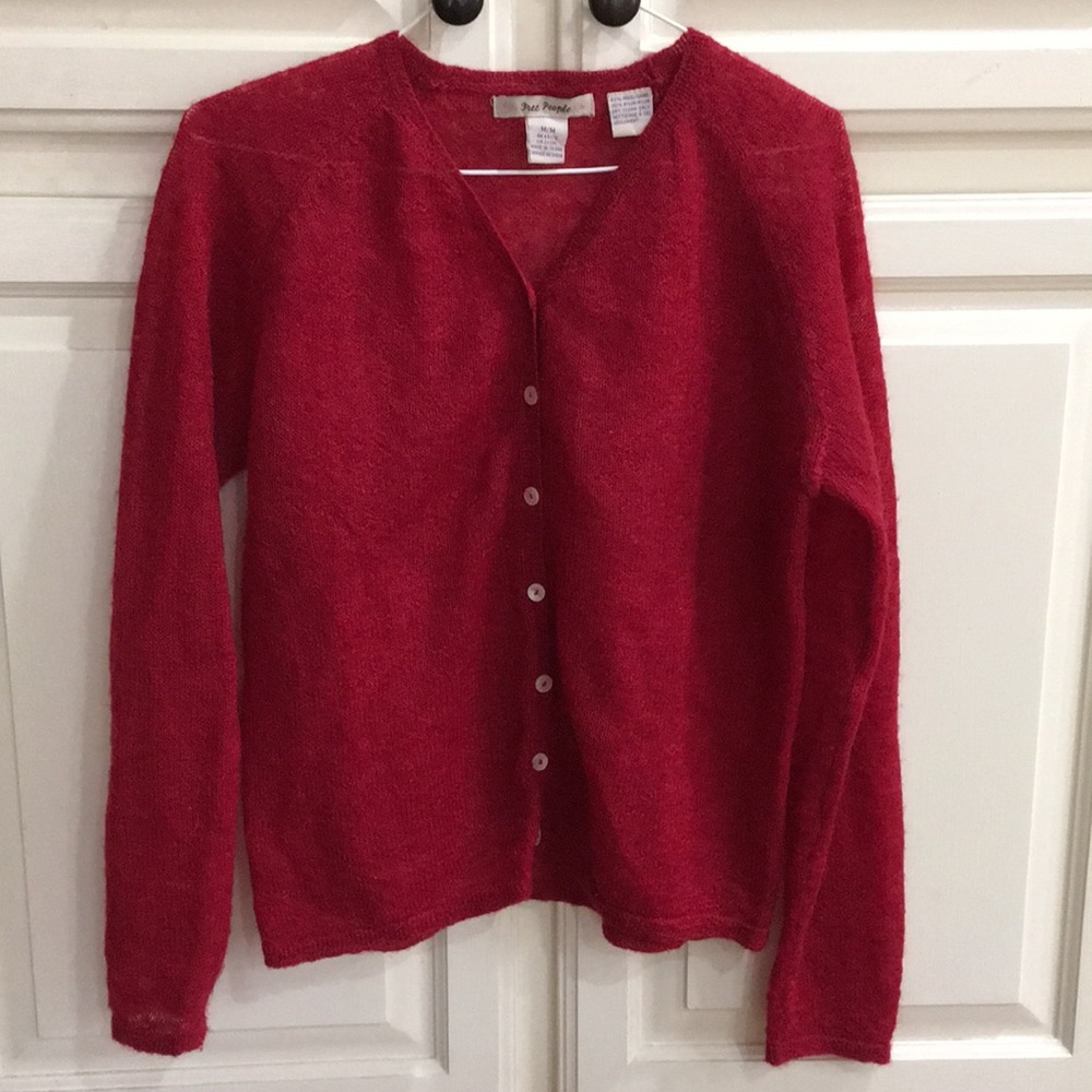 Free people red sweater